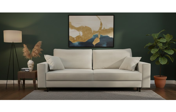 Sofa Emilia 81 na sprężynach z funkcją spania i pojemnikiem